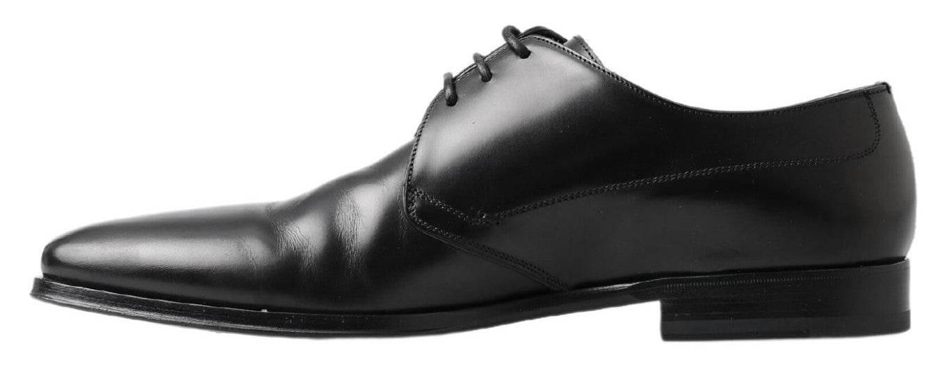 Dolce & Gabbana Classic Black Leather Derby Shoes - Hilstor