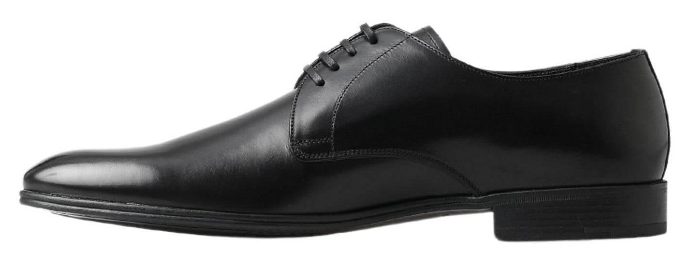 Dolce & Gabbana Classic Black Leather Derby Shoes - Hilstor