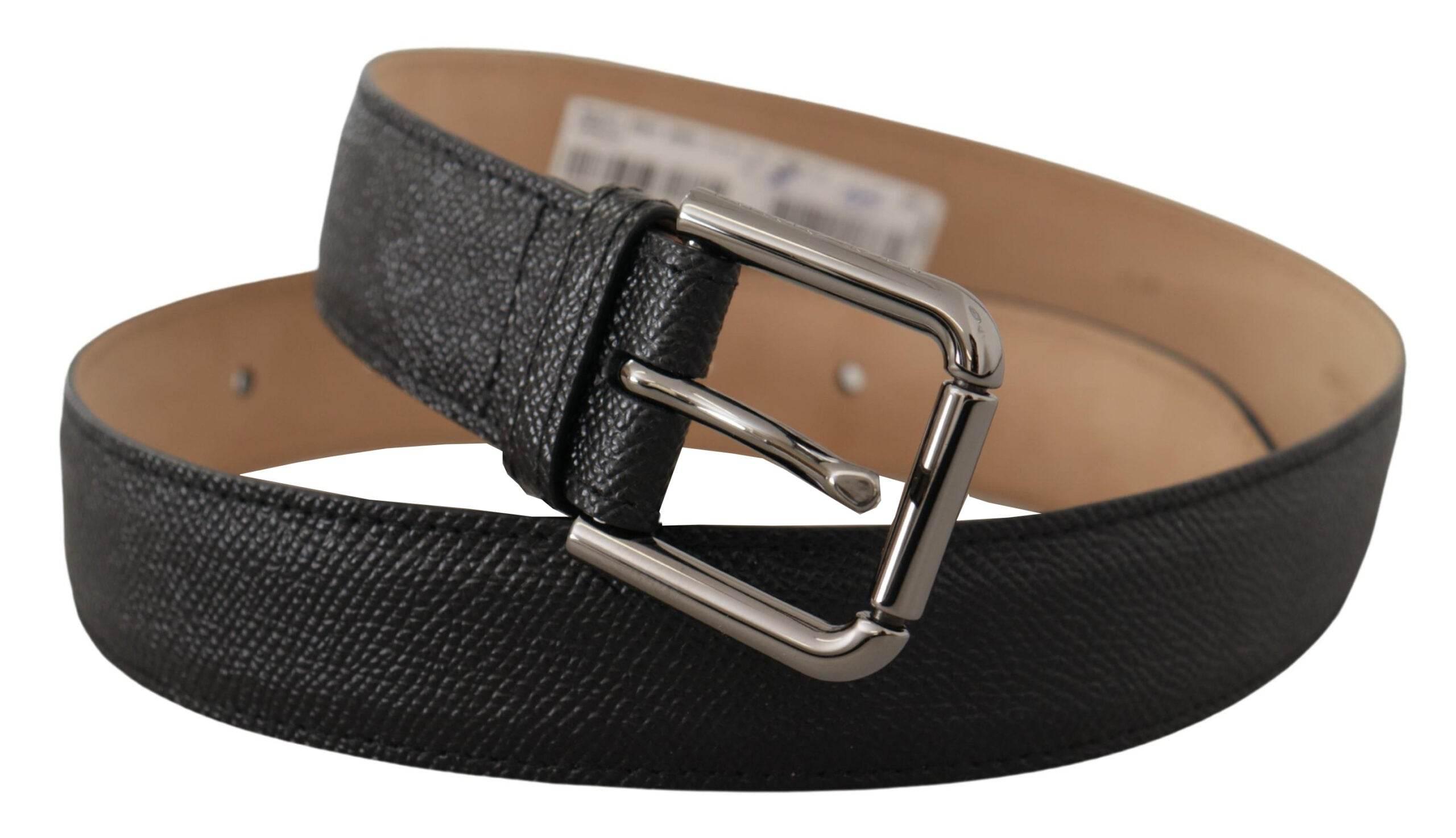 Dolce & Gabbana Black Calf Leather Brown Backend Belt - Hilstor