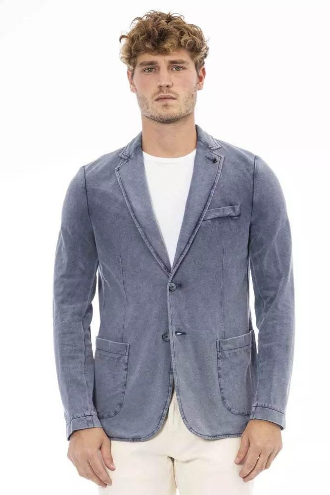 Distretto12 Blue Cotton Mens Blazer - Hilstor