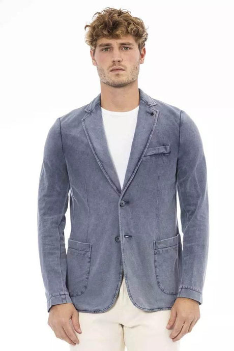 Distretto12 Blue Cotton Mens Blazer - Hilstor