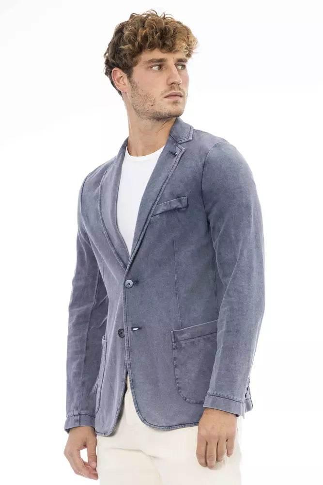 Distretto12 Blue Cotton Mens Blazer - Hilstor