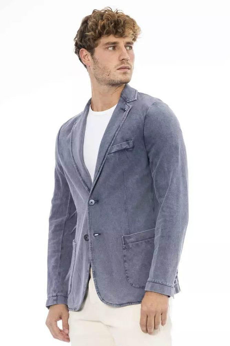 Distretto12 Blue Cotton Mens Blazer - Hilstor