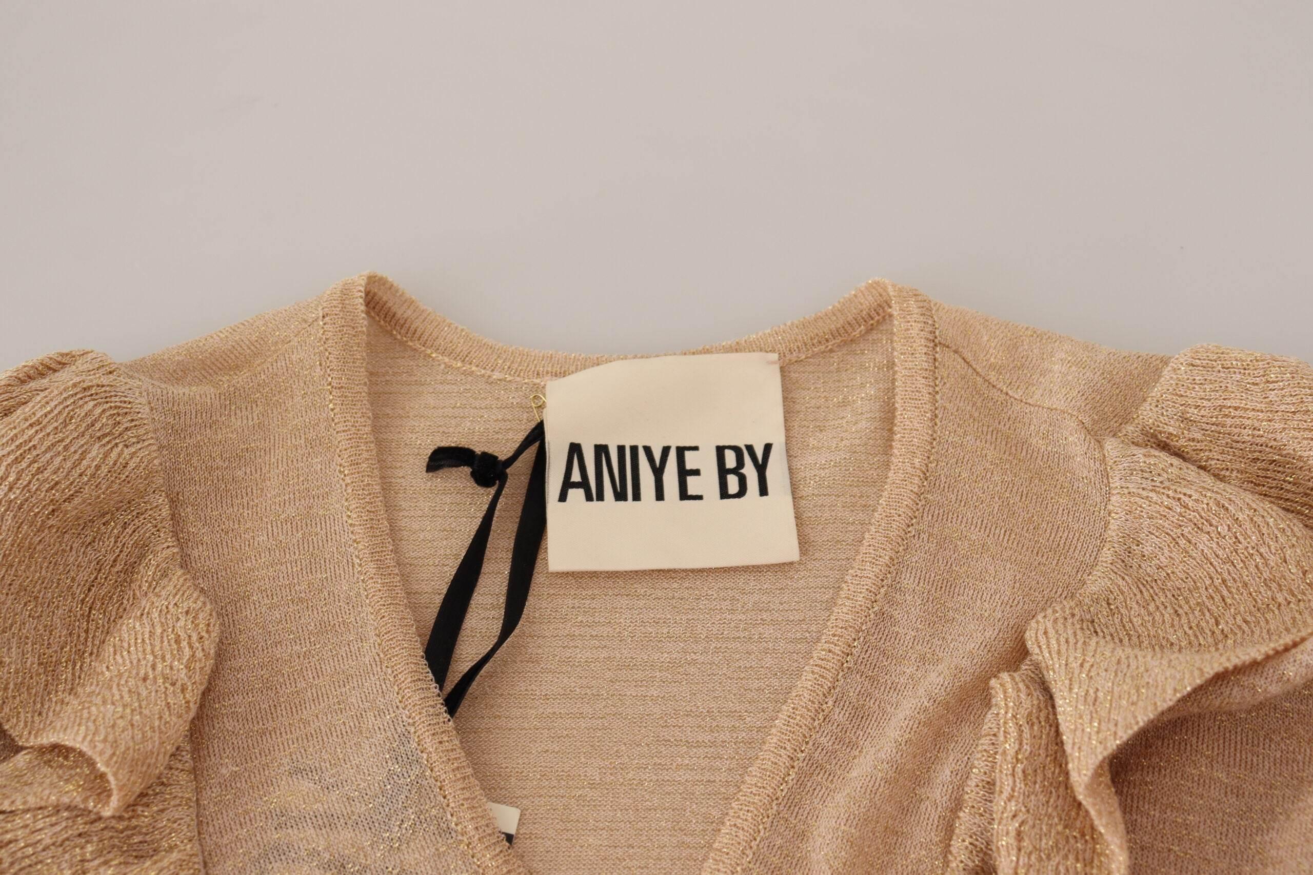 Aniye By Beige Ruffle Long Sleeves Open Front Cardigan Sweater - Hilstor