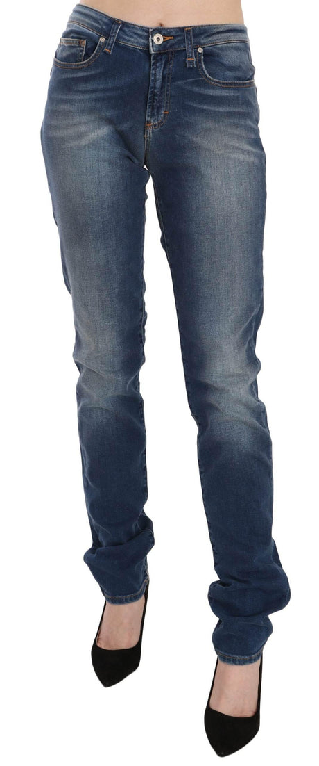 Fiorucci Svelte Mid Waist Slim Jeans in Vintage Blue - Hilstor