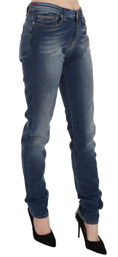 Fiorucci Svelte Mid Waist Slim Jeans in Vintage Blue - Hilstor