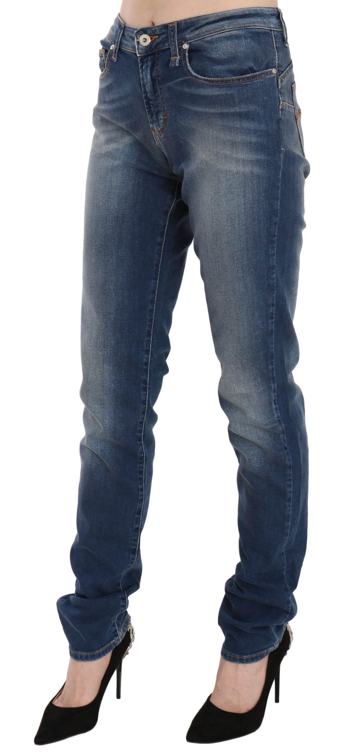 Fiorucci Svelte Mid Waist Slim Jeans in Vintage Blue - Hilstor