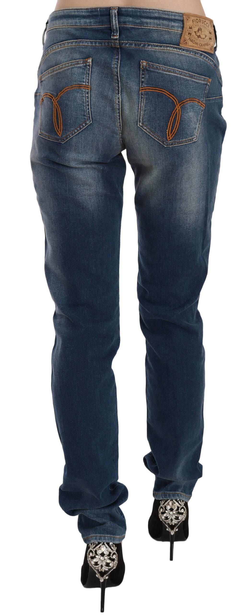 Fiorucci Svelte Mid Waist Slim Jeans in Vintage Blue - Hilstor