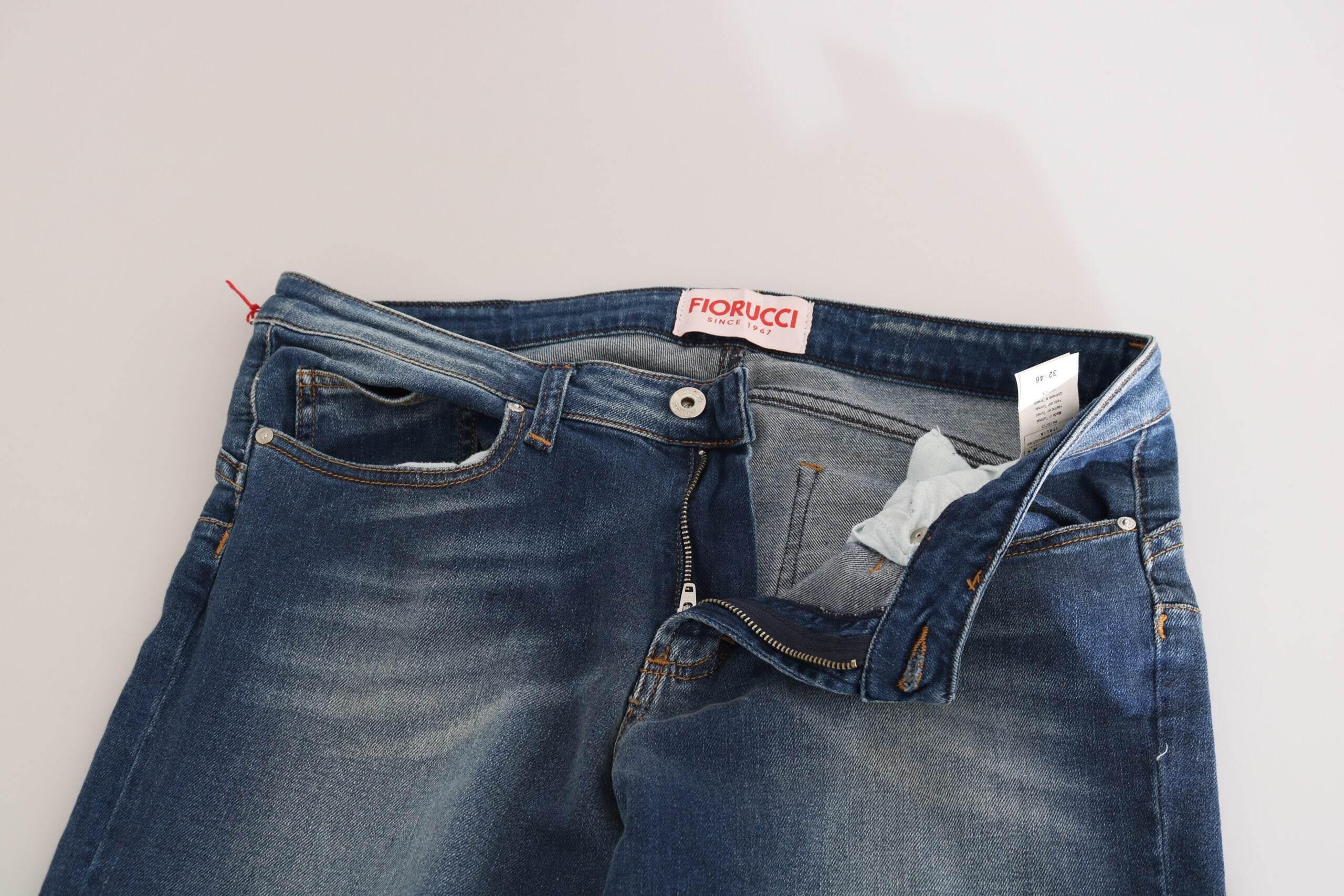 Fiorucci Svelte Mid Waist Slim Jeans in Vintage Blue - Hilstor