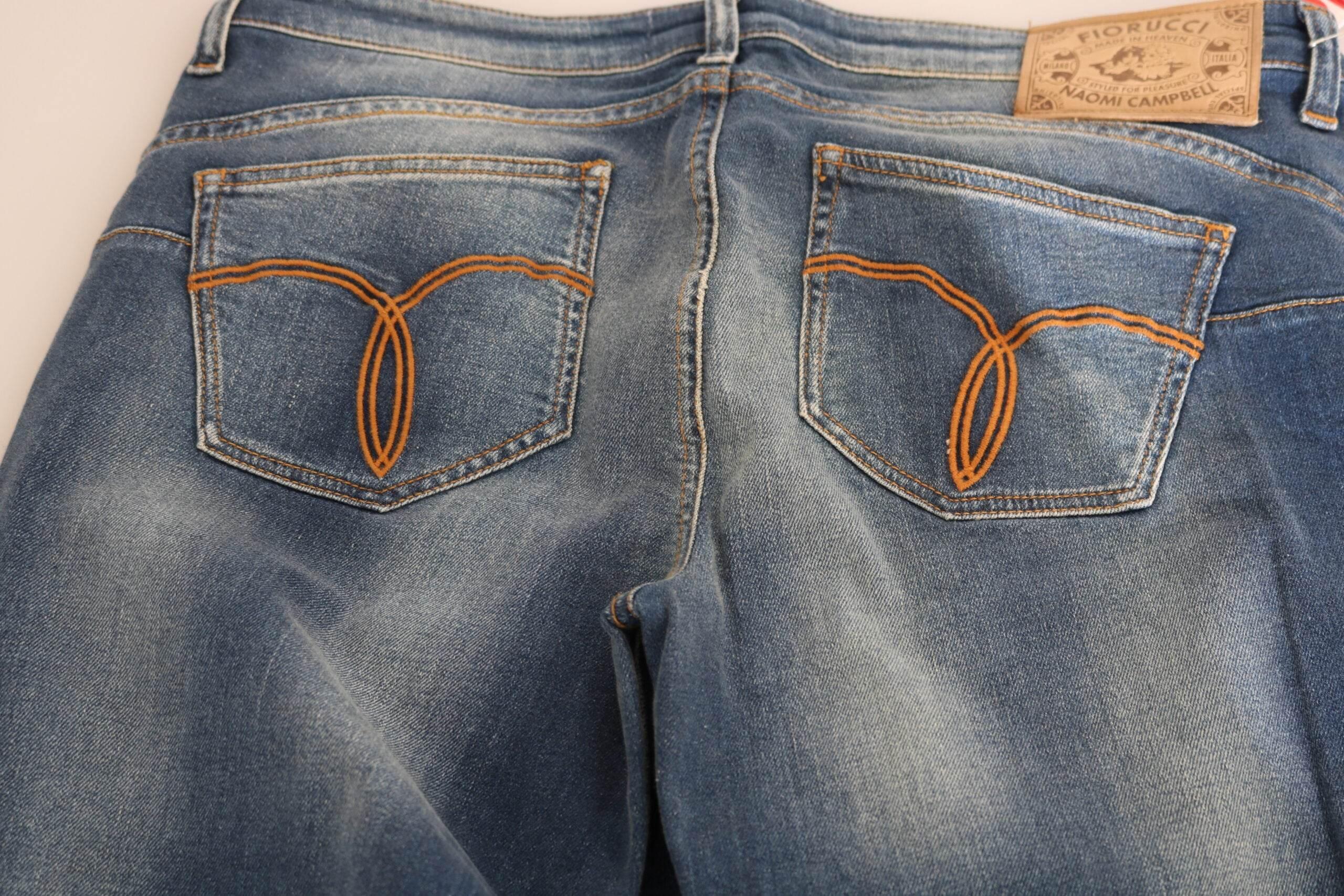 Fiorucci Svelte Mid Waist Slim Jeans in Vintage Blue - Hilstor