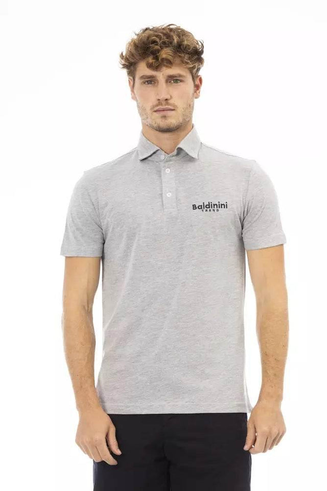 Baldinini Trend Gray Cotton Men Polo - Hilstor
