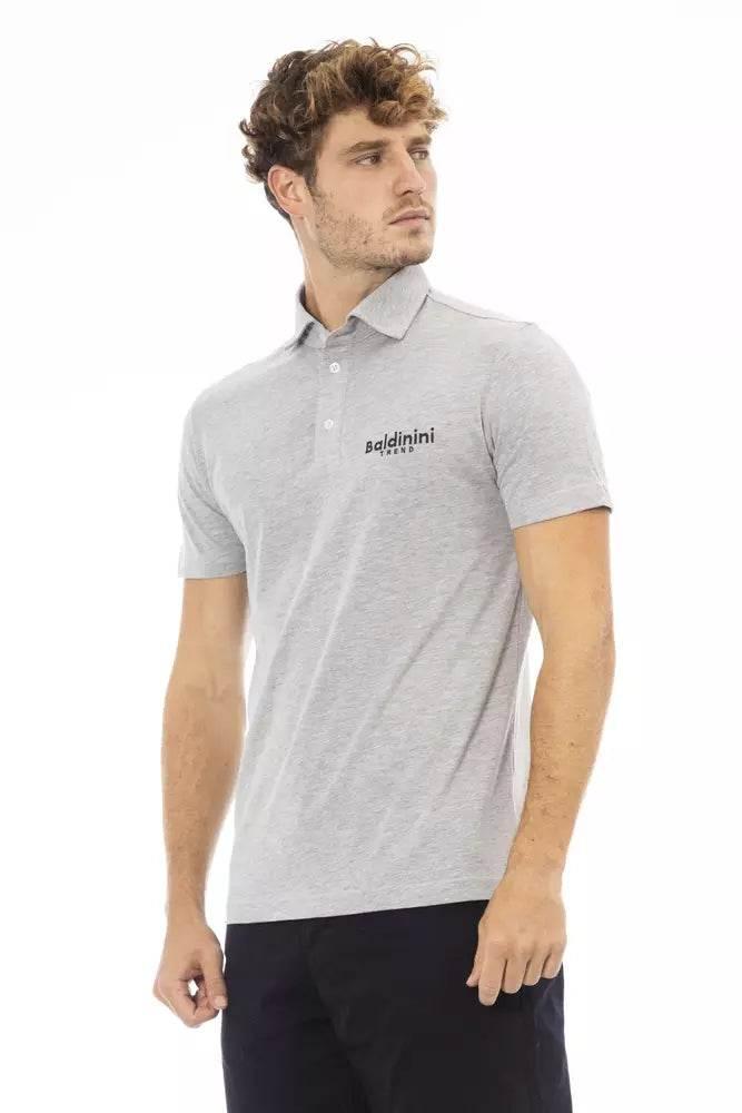 Baldinini Trend Gray Cotton Men Polo - Hilstor