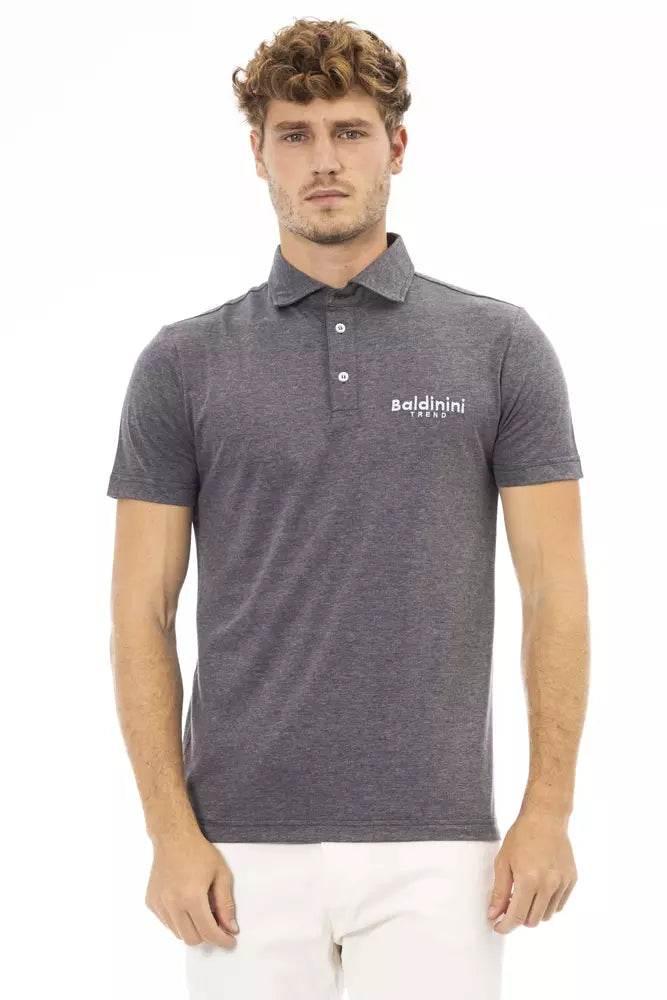 Baldinini Trend Gray Cotton Men Polo Shirt - Hilstor