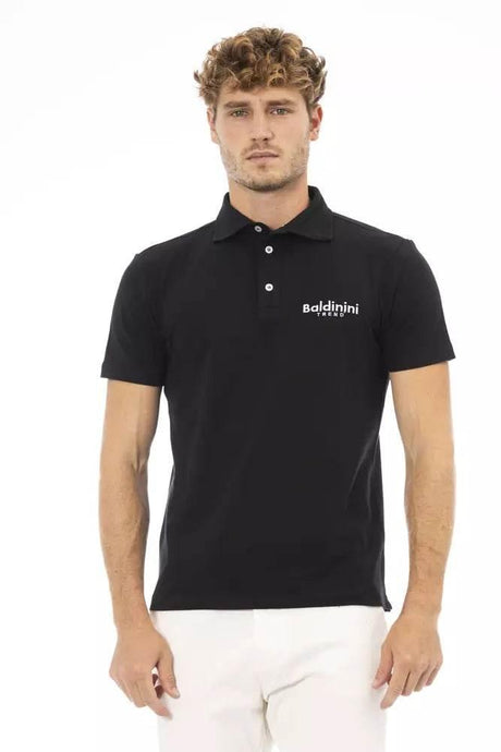 Baldinini Trend Black Cotton Men Polo Shirt - Hilstor