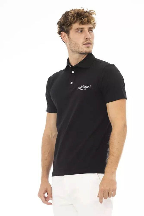 Baldinini Trend Black Cotton Men Polo Shirt - Hilstor