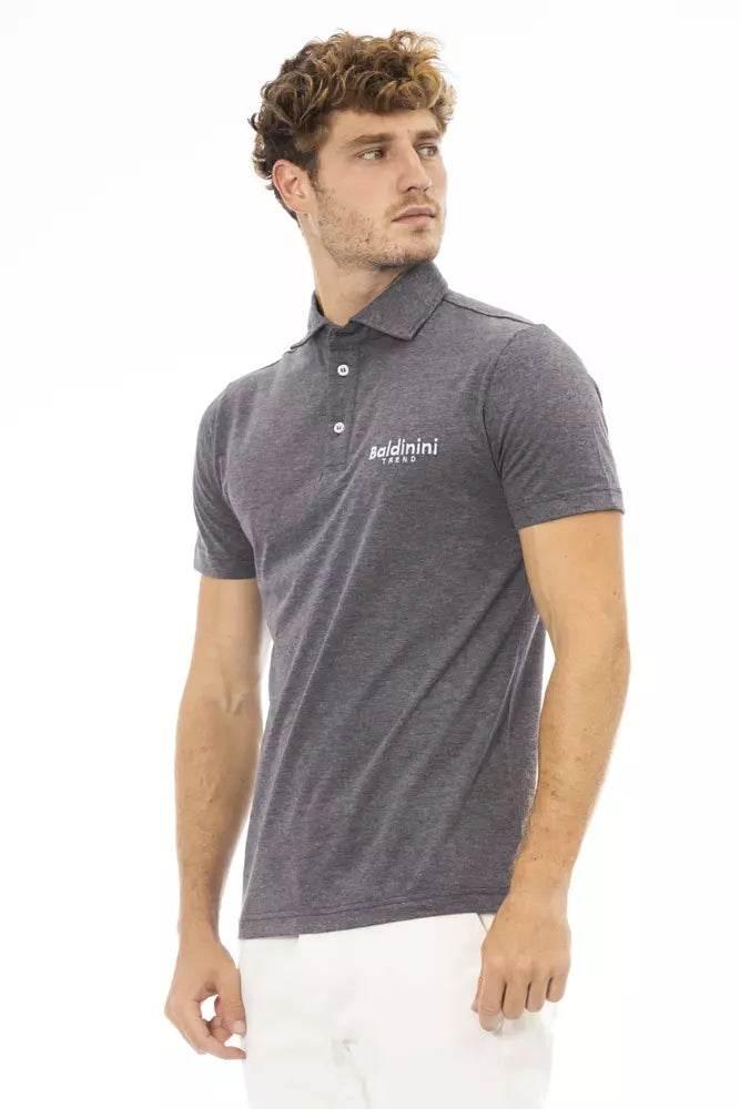 Baldinini Trend Gray Cotton Men Polo Shirt - Hilstor