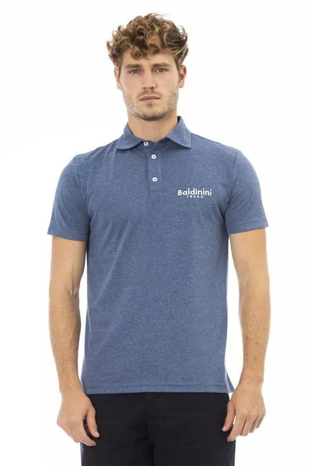Baldinini Trend Blue Cotton Men Polo Shirt - Hilstor