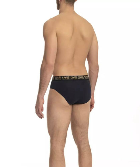 Cavalli Class Blue Cotton Men's Brief Pack - Hilstor
