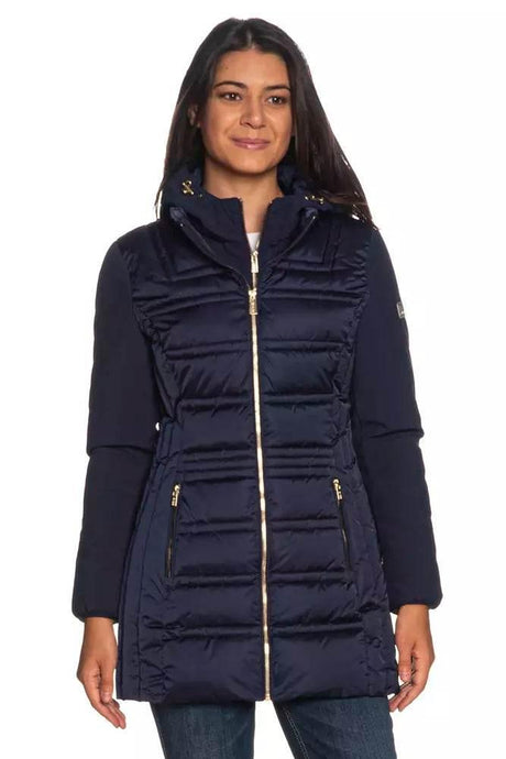 Yes Zee Blue Polyester Women's Jacket - Hilstor