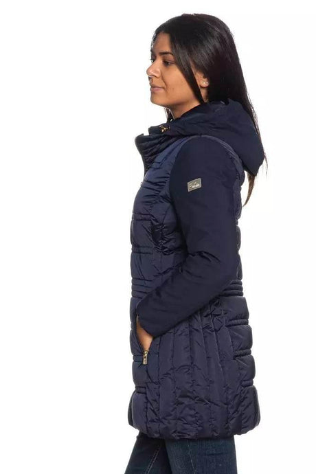 Yes Zee Blue Polyester Women's Jacket - Hilstor