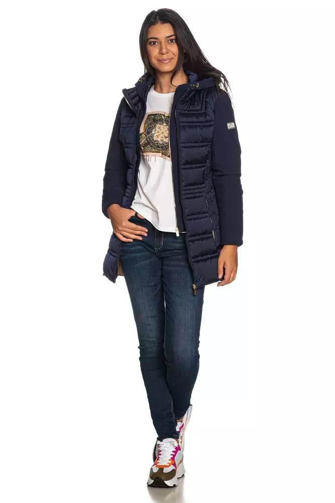 Yes Zee Blue Polyester Women's Jacket - Hilstor