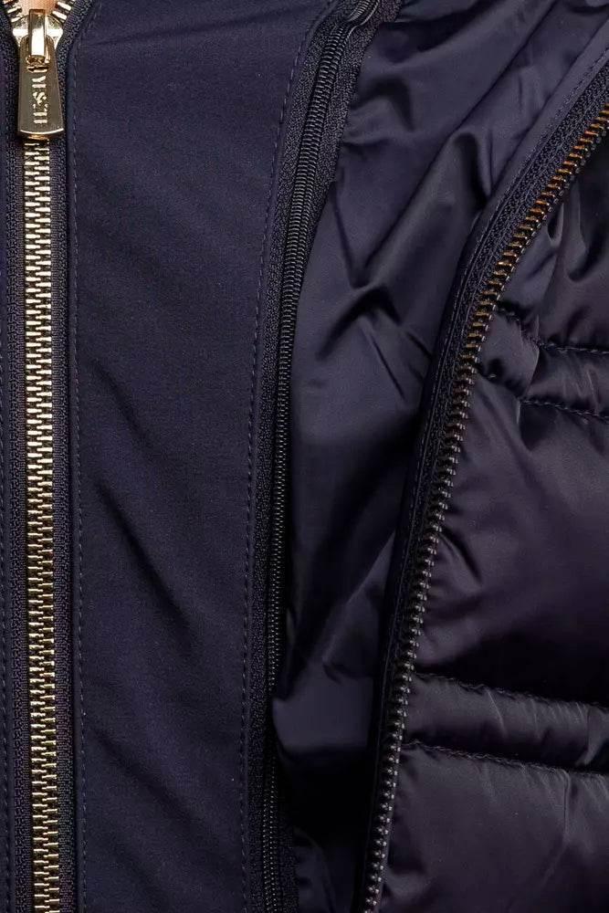 Yes Zee Blue Polyester Women's Jacket - Hilstor