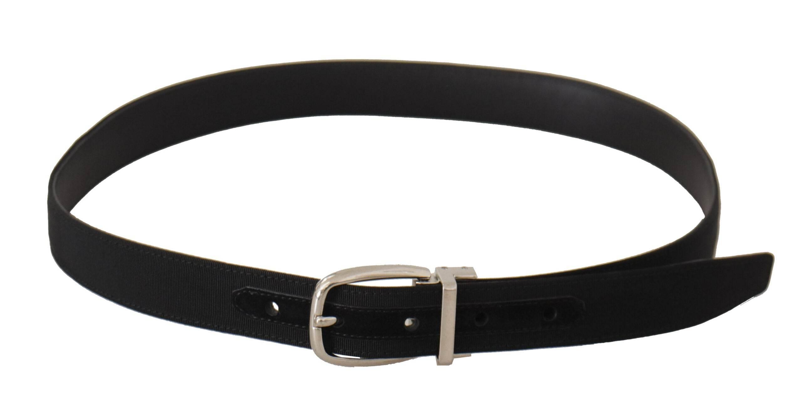 Dolce & Gabbana Belt Black Calf Leather Silver Tone Metal Buckle - Hilstor
