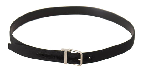 Dolce & Gabbana Elegant Black Canvas and Leather Belt - Hilstor