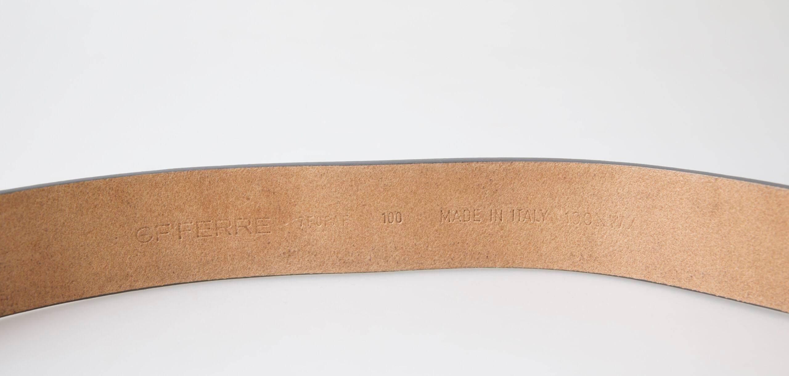 GF Ferre Brown Leather Fashion Logo Buckle Waist Belt - Hilstor