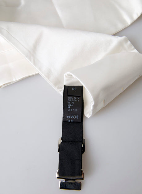 Dolce &amp; Gabbana hvide mænd bredtaljet silkebælte Cummerbund