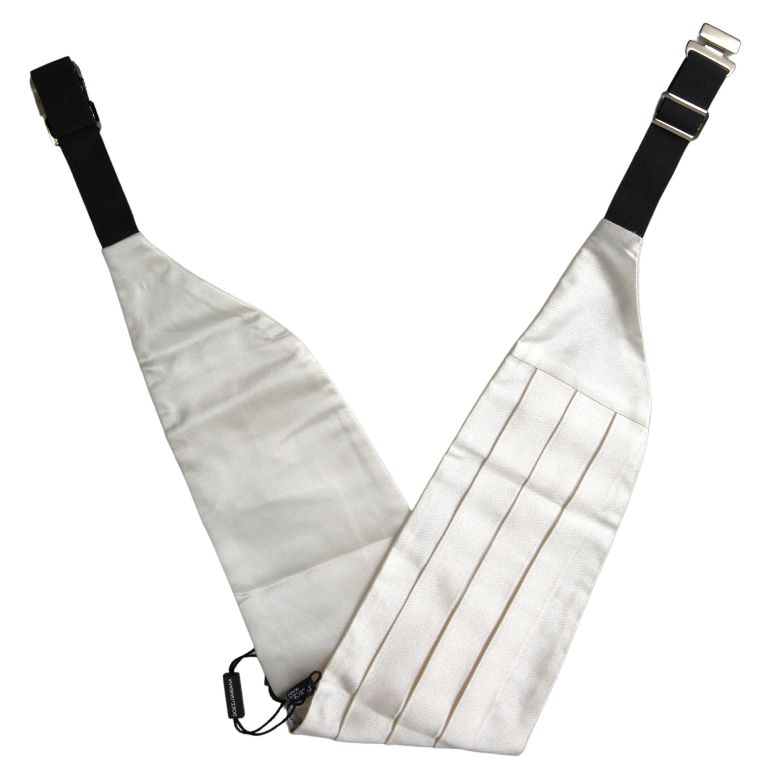 Dolce & Gabbana hvide mænd bredtaljet silkebælte Cummerbund