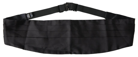 Dolce & Gabbana Elegant Black Silk Cummerbund - Hilstor