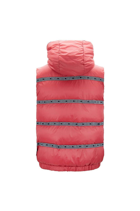 Elegant Red Versace Logo Vest with Detachable Hood - Hilstor