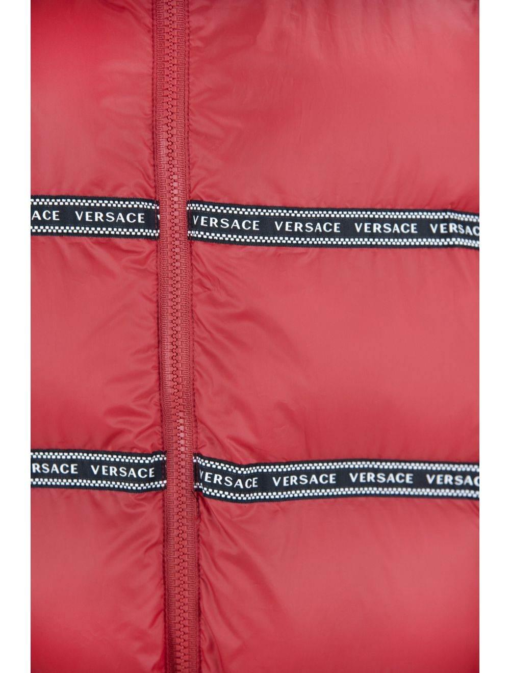 Elegant Red Versace Logo Vest with Detachable Hood - Hilstor