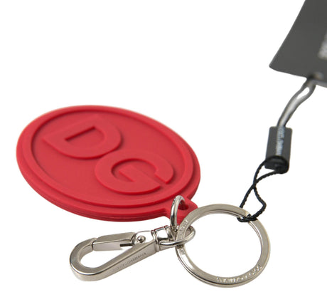 Dolce & Gabbana Chic Red Rubber and Brass Designer Keychain - Hilstor
