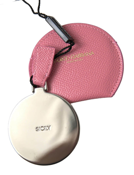 Dolce & Gabbana Elegant Pink Leather Mirror Holder - Hilstor