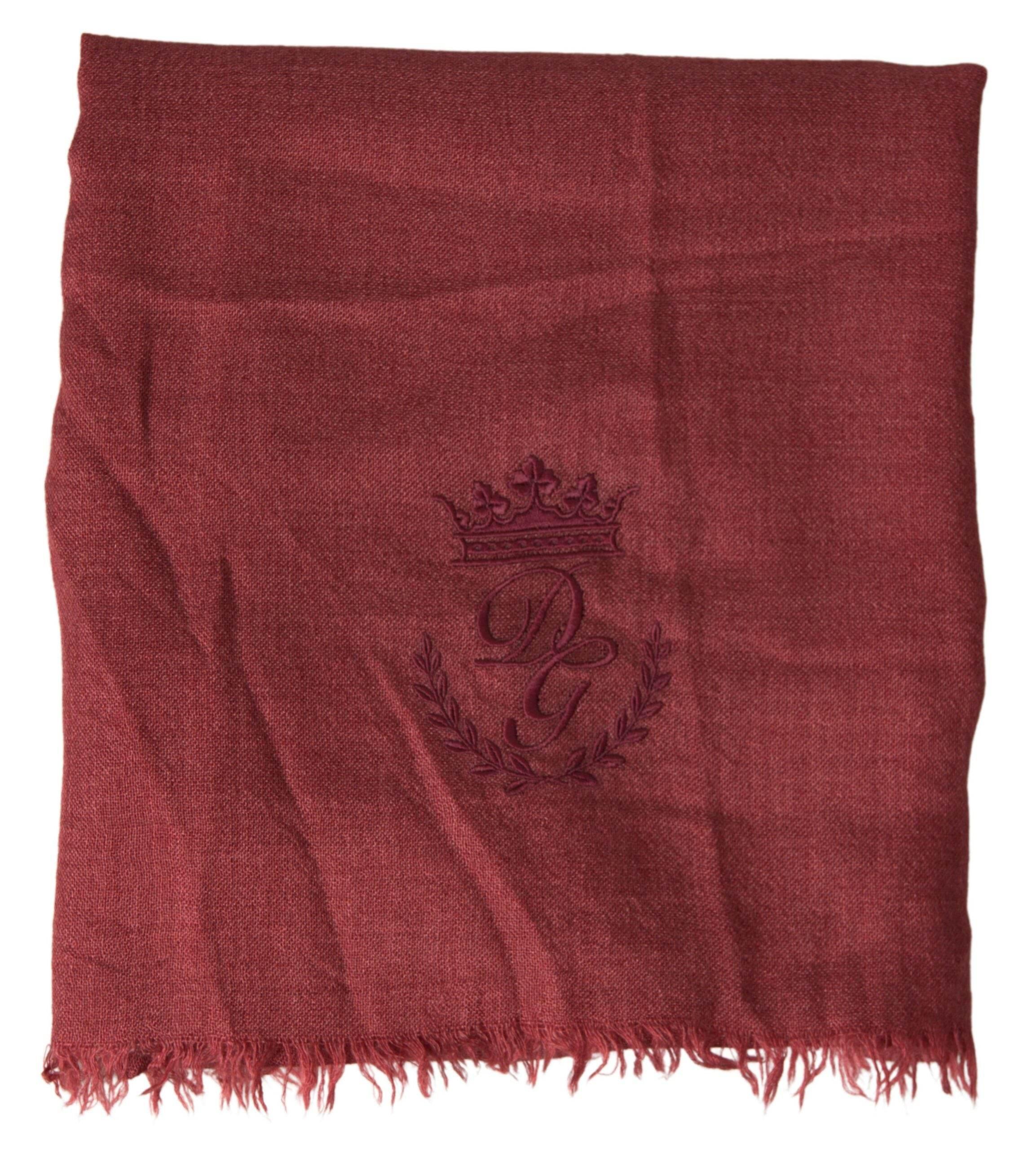 Dolce & Gabbana Luxury Cashmere Silk Men's Maroon Scarf - Hilstor