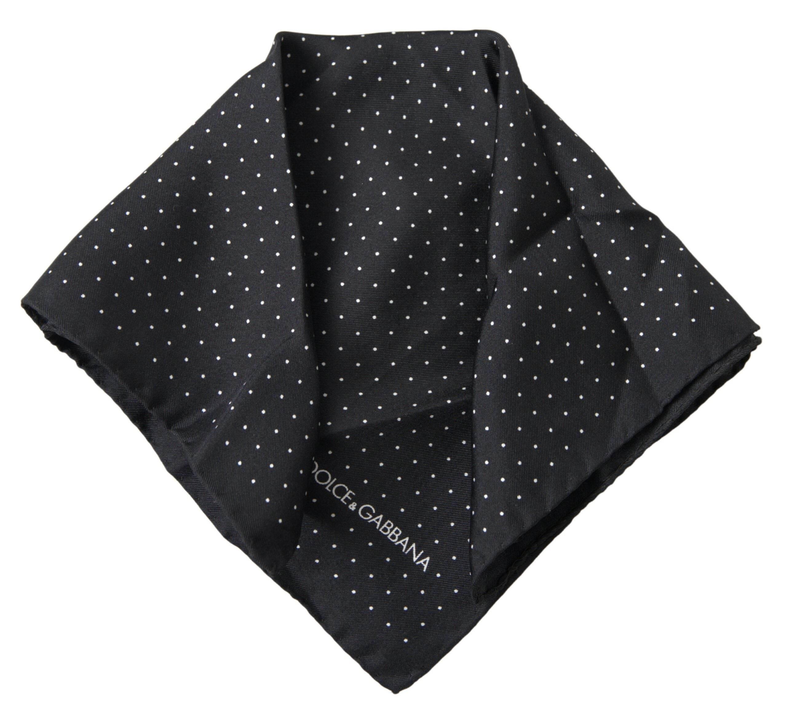 Dolce & Gabbana Elegant Silk Black Men's Square Scarf - Hilstor