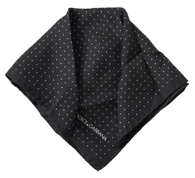 Dolce & Gabbana Elegant Silk Black Men's Square Scarf - Hilstor