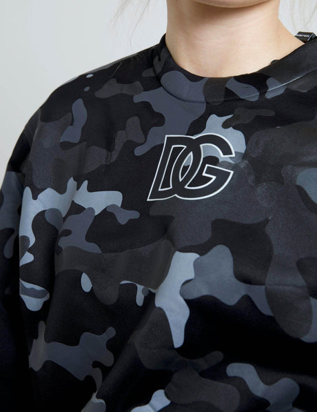 Dolce & Gabbana Elegant Black Camouflage Pullover Sweater - Hilstor