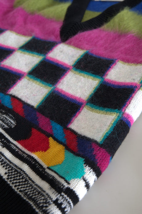 Dolce &amp; Gabbana Flerfarvet Stribet Pullover med V-hals