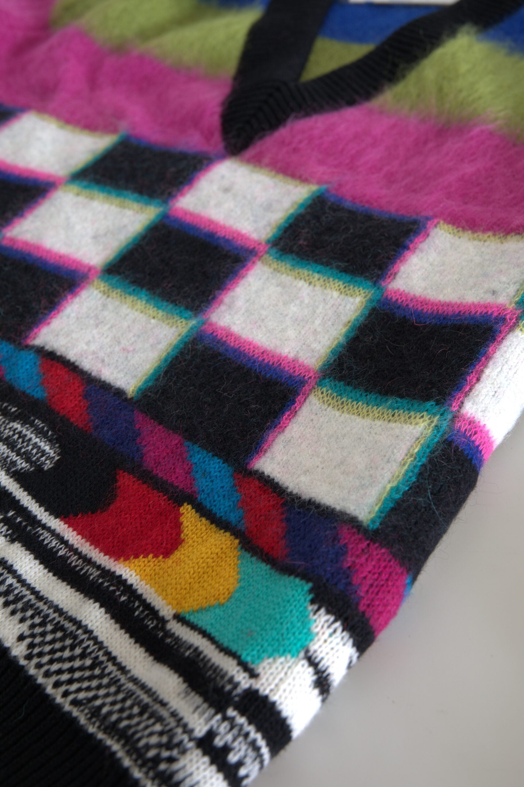 Dolce & Gabbana Multicolor V-hals Luksus Pullover Sweater