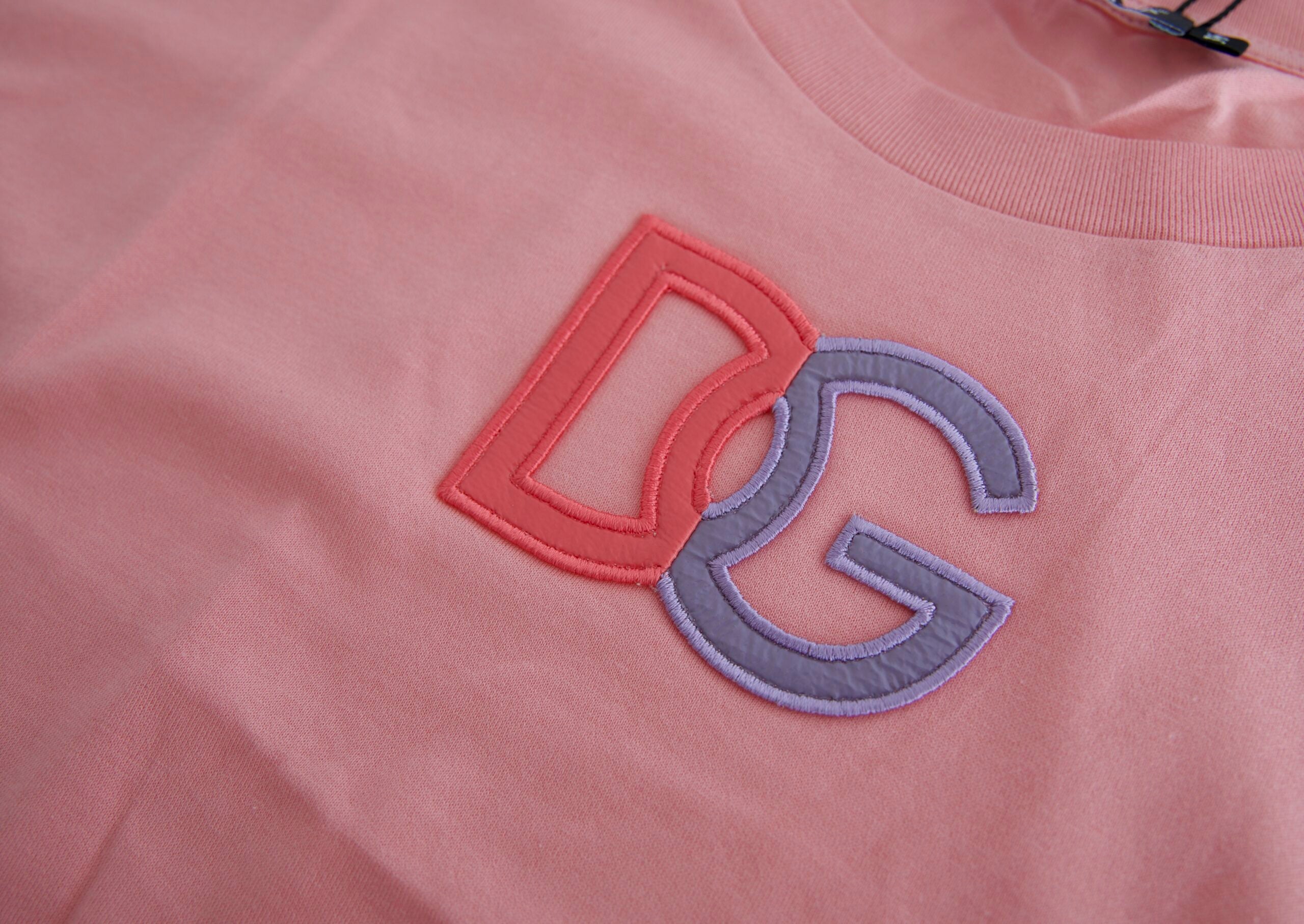 Dolce & Gabbana Pink bomuld DG Logo Rund Hals Tanktop T-shirt