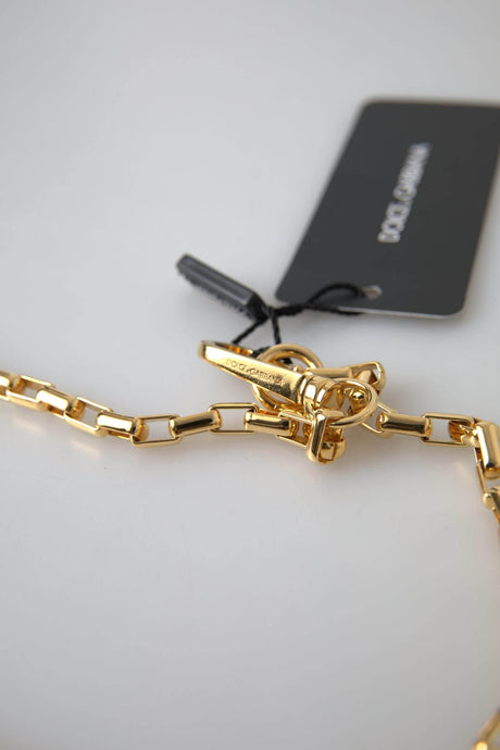 Dolce & Gabbana Chic Gold Charm Chain Necklace - Hilstor