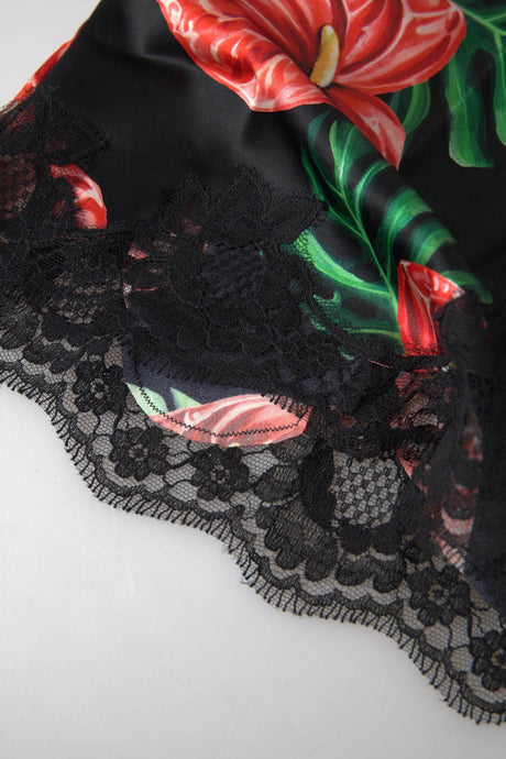Dolce & Gabbana Anthurium Print Silk Camisole Top - Hilstor