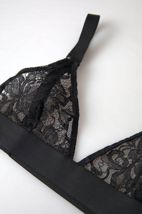 Dolce & Gabbana Elegant Floral Lace Stretch Balconcino Bra - Hilstor