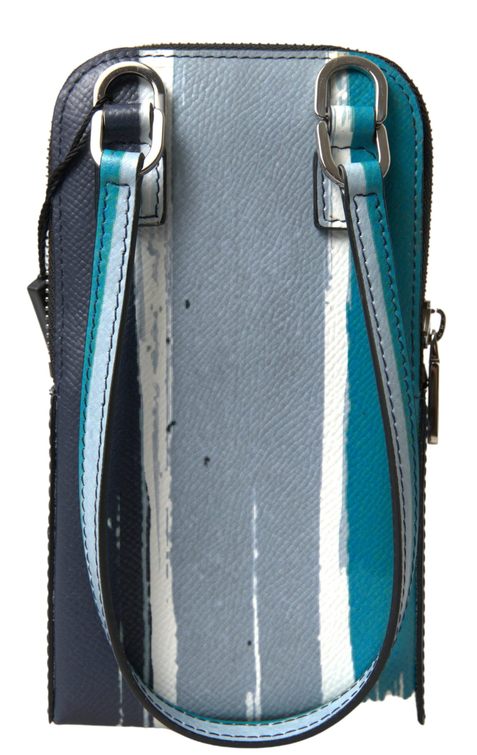 Dolce & Gabbana Elegant Crossbody-telefontaske i læder i blå og hvid