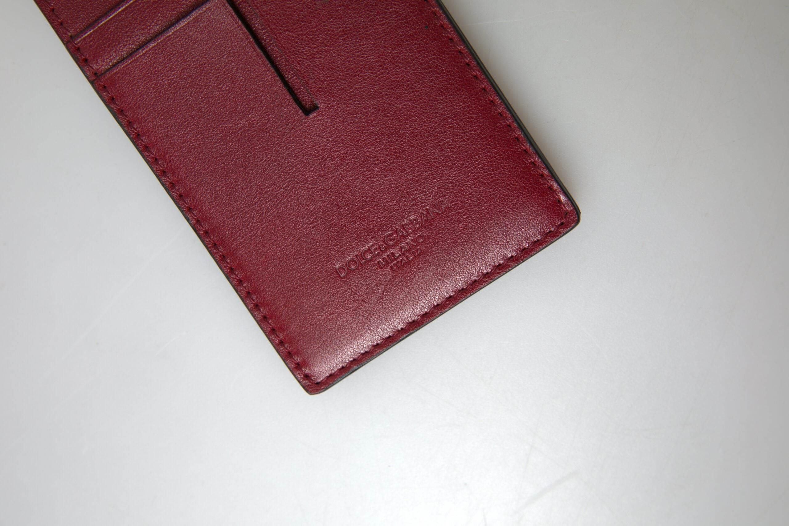 Dolce & Gabbana Elegant Red Leather Cardholder with Lanyard - Hilstor