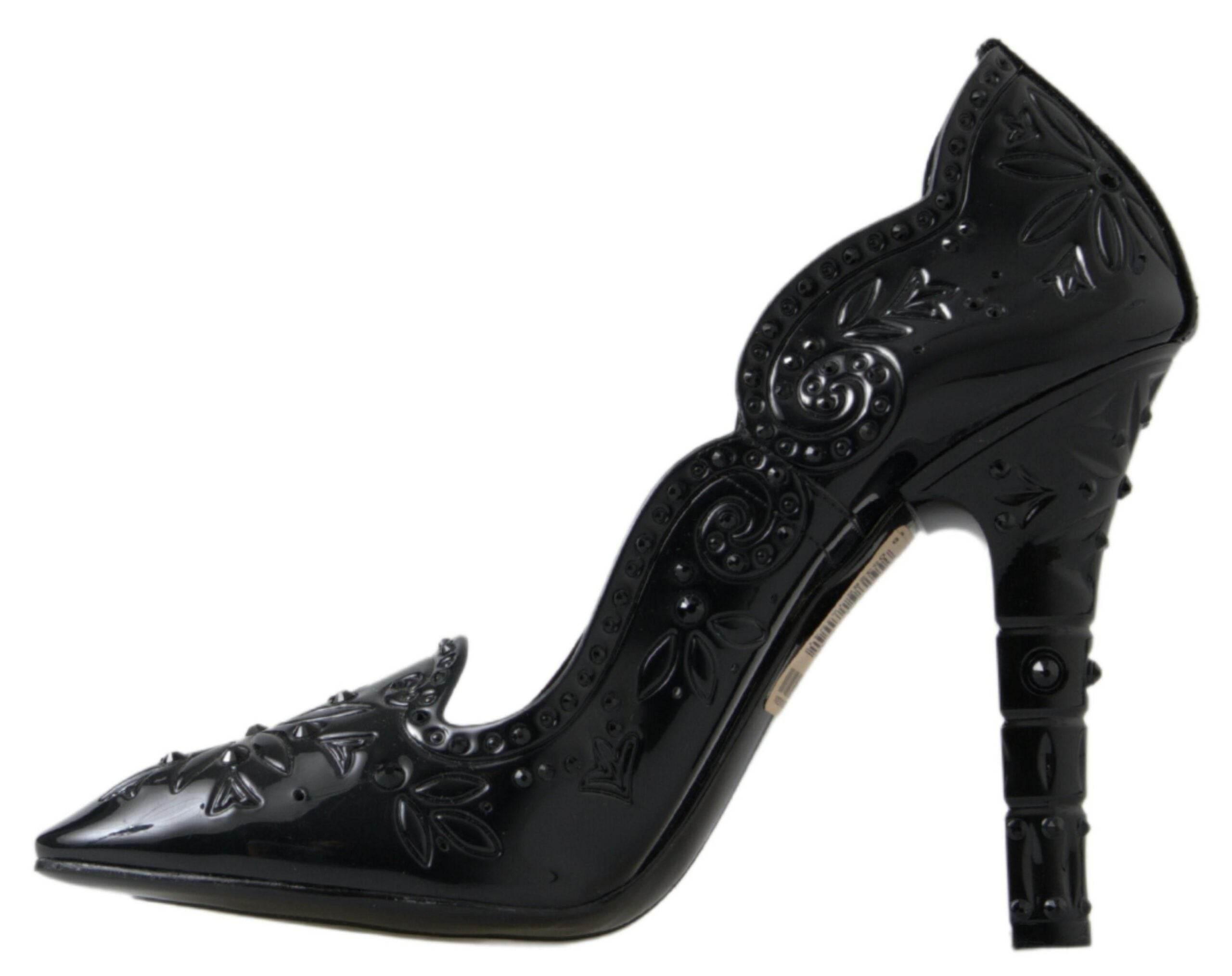 Dolce & Gabbana Elegant Black Crystal Cinderella Pumps - Hilstor