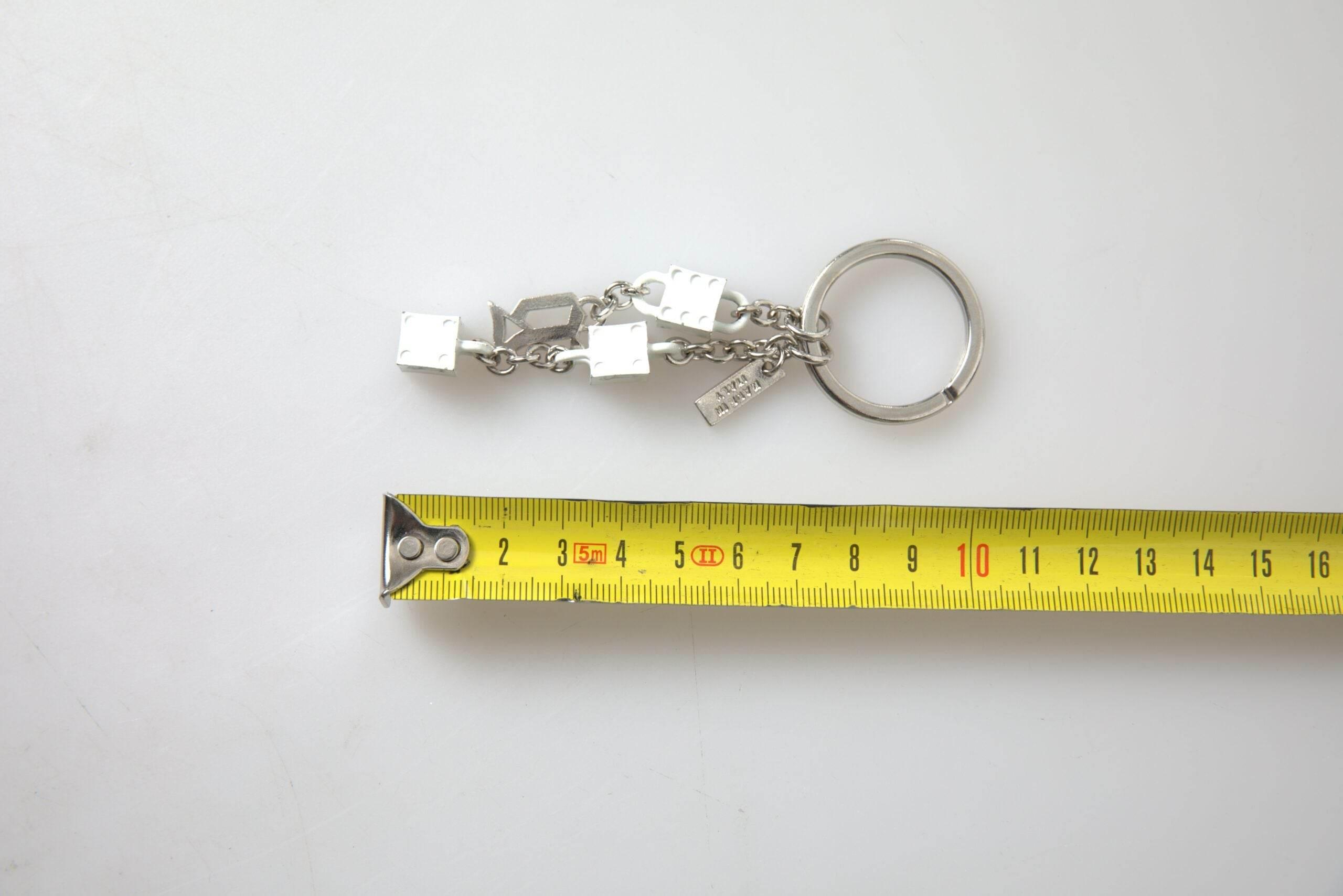 Dolce & Gabbana Silver Brass Logo Charm Keychain - Hilstor